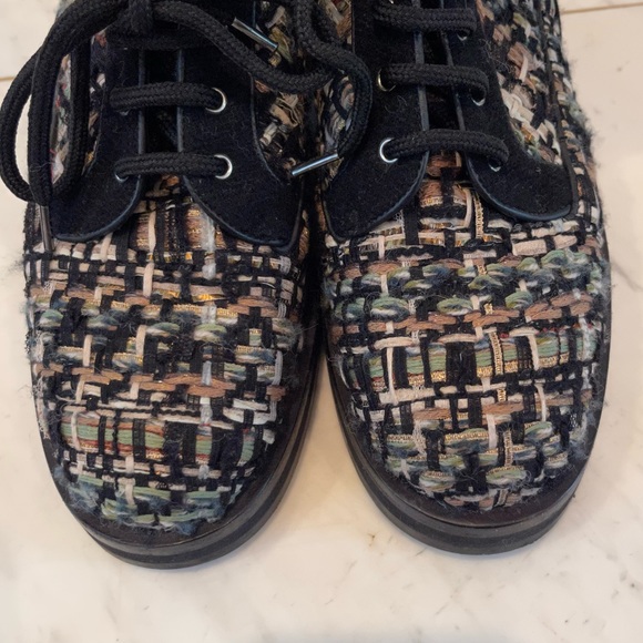 Chanel Tweed Lace Up Boots - Picture 6 of 14